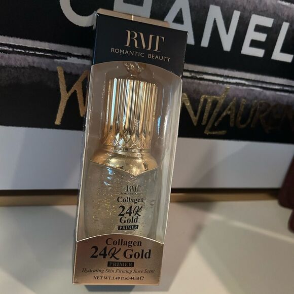 Romantic Beauty 24K Gold Collagen Primer hydrating Rose scent primer NWT - Picture 2 of 5